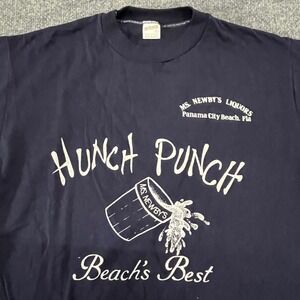 Sportswear T-Shirt Mens Size L Navy Blue Hunch Punch Ms Newbys Vintage USA Made